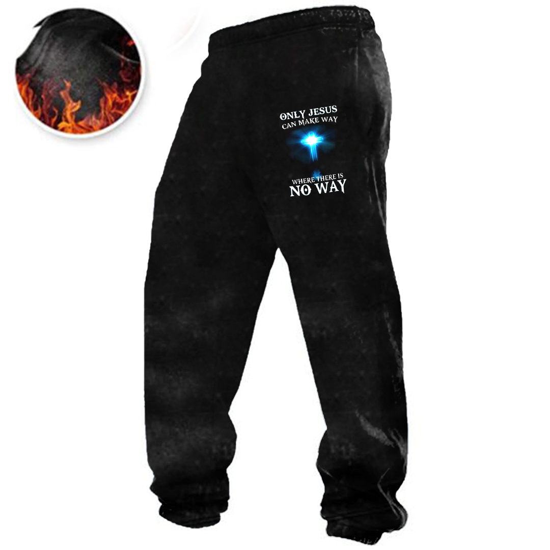 Men's Vintage Print Contrast Sweatpants