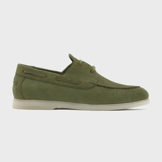 Boat Shoes | Olive Suede