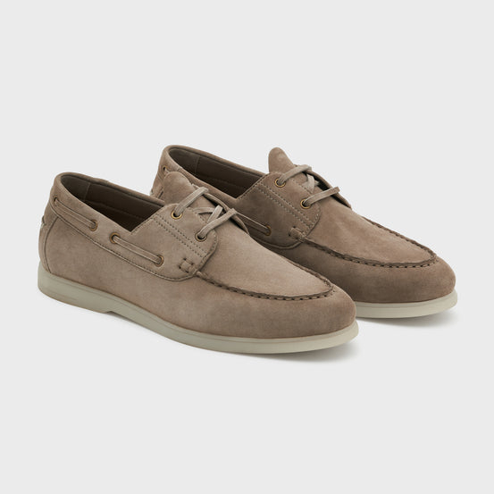 Boat Shoes | Taupe Suede
