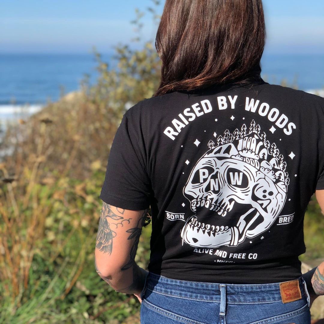 Raised By Woods Print Women's T-Shirt