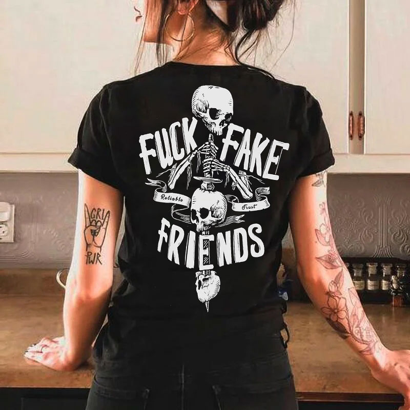 F*** Fake Friends Print Women's T-Shirt