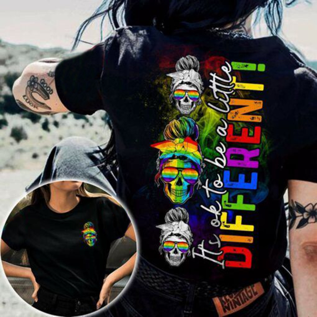To Be Different Skeleton Rainbow Print Women's T-Shirt