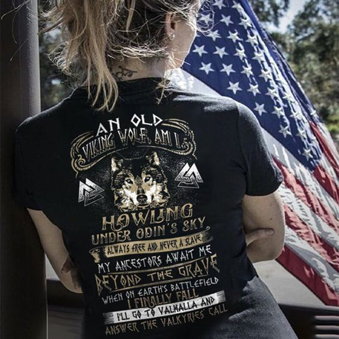 Viking Wolf Print Women's T-Shirt