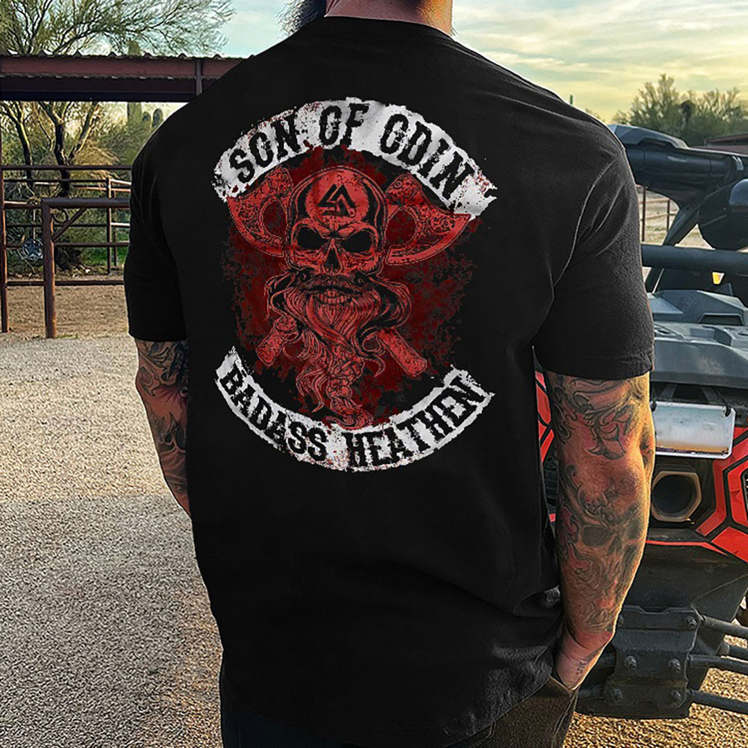 Son Of Odin Badass Heathen Print Men's T-Shirt