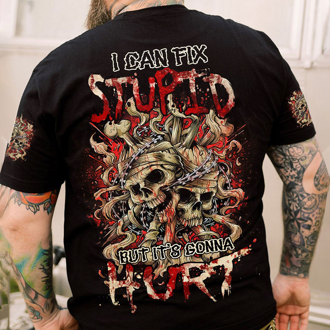 I Can Fix Silly Skull Bones All Blood Print Men's T-Shirt