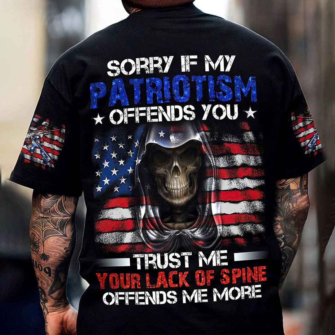Sorry if my patriotic reaper flag print men's t-shirt
