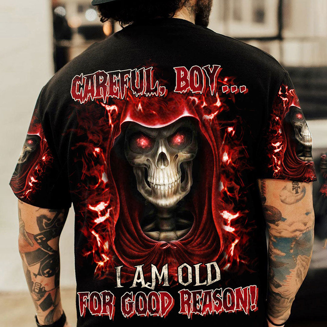 Careful Boy Reaper Full Body - Printed Men's T-Shirt