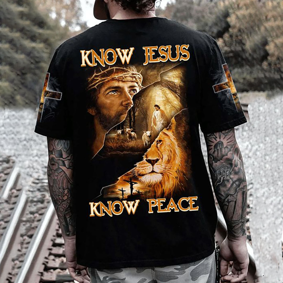 Know Jesus Know Peace Print Men's T-Shirt