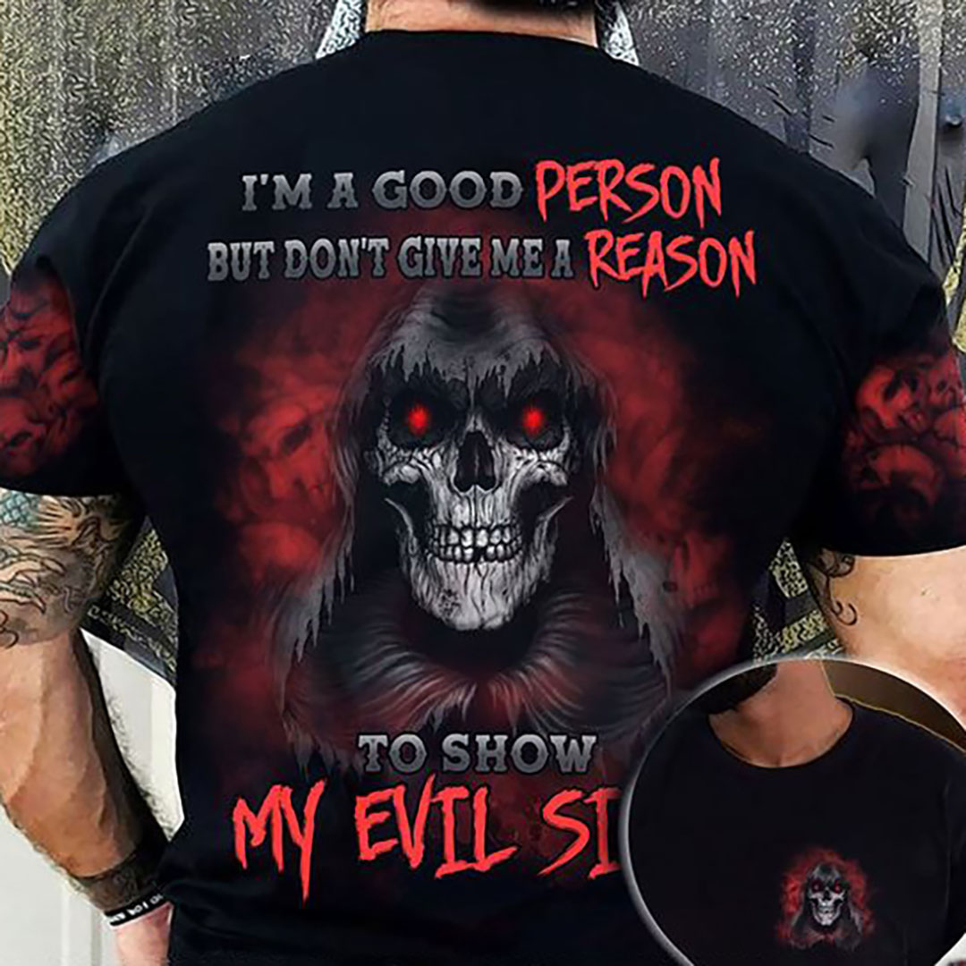 Evil Side Reaper Skull All Over Print Men's T-Shirt