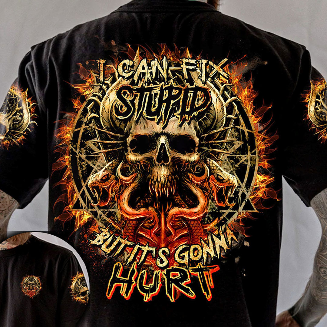 I Can't Fix Stupid Skull All Over Print Men's T-Shirt