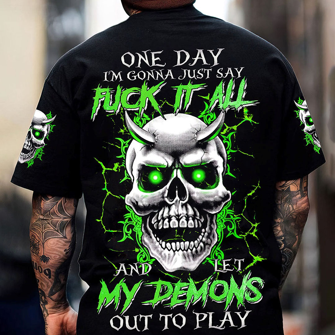 One Day Skull Horn All Over Print Men's T-Shirt