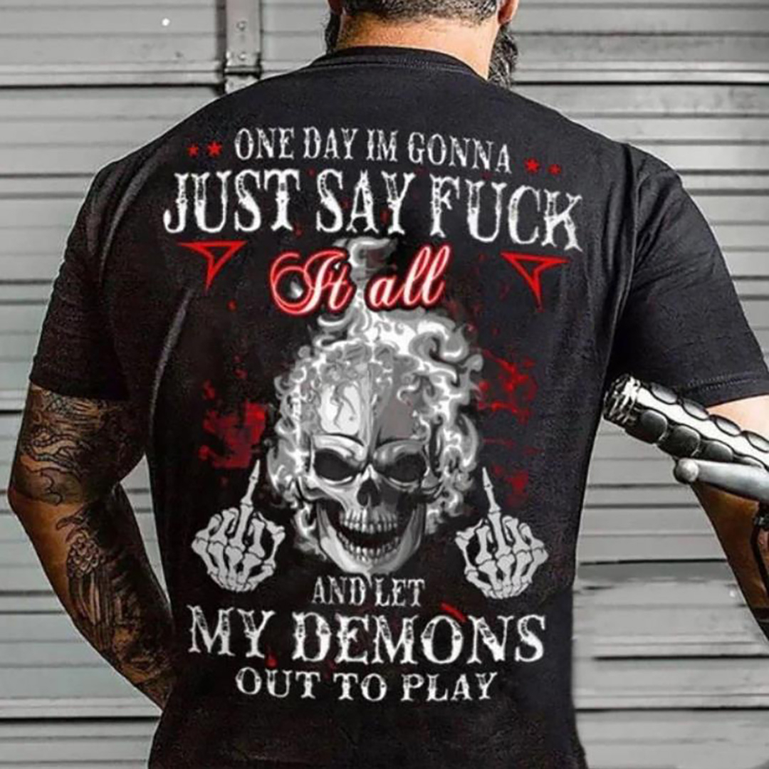 Men's Vintage Skull I'm Gonna Let My Demons Out To Play T-Shirt