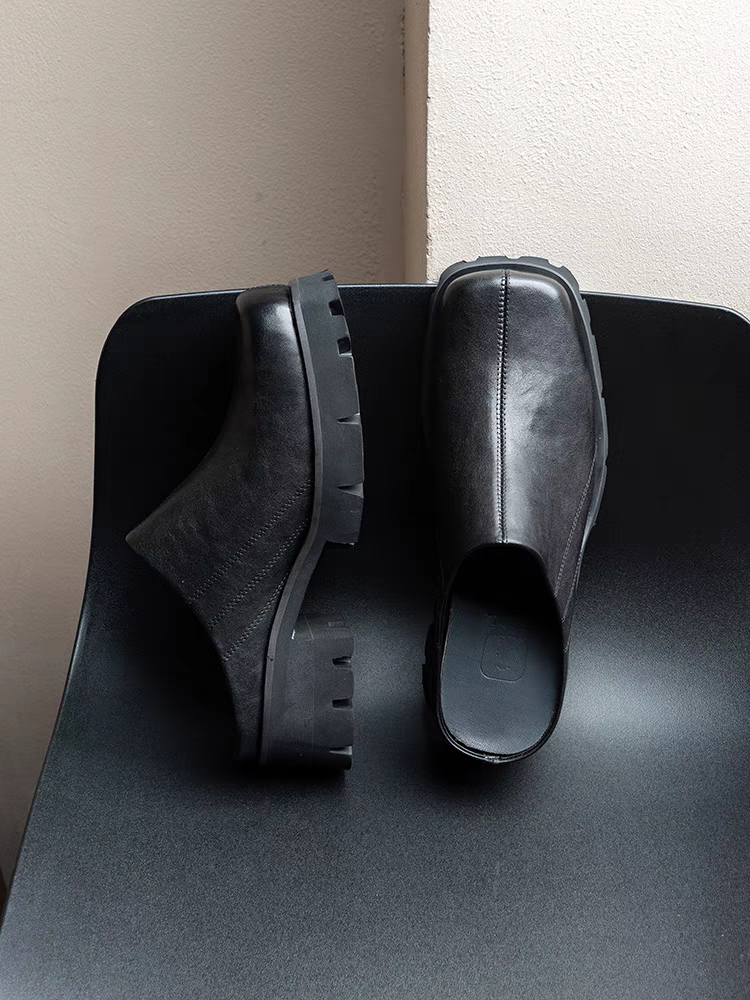 British men's leather slippers