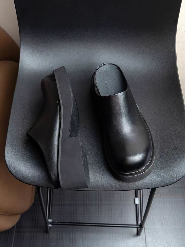 British men's leather slippers