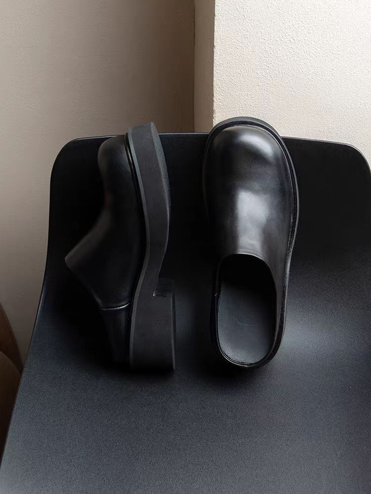 British men's leather slippers