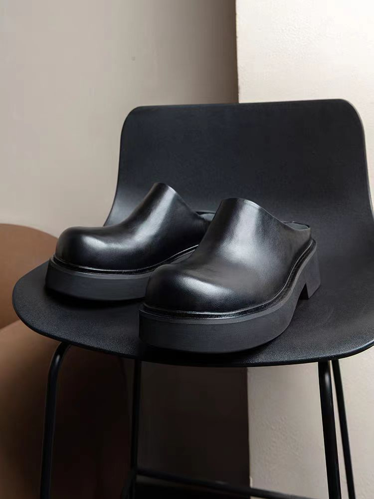 British men's leather slippers