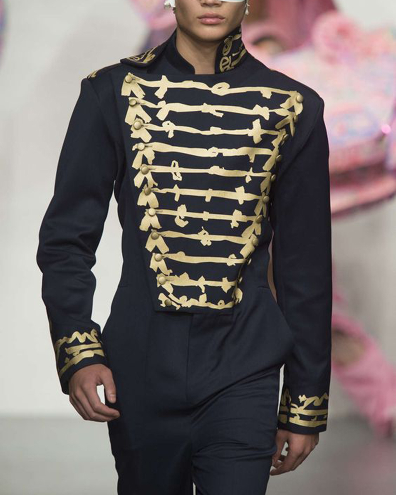 Men's casual all-match mid-length long-sleeved jacket