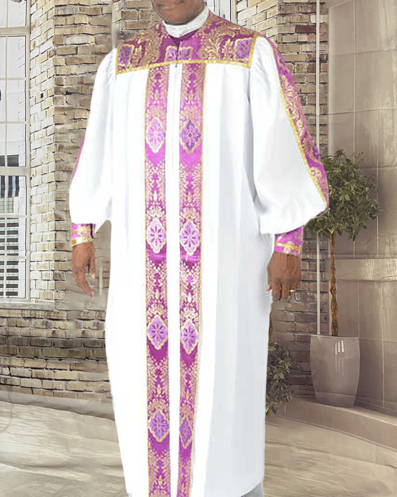 Men's casual color contrast print long-sleeved jacket