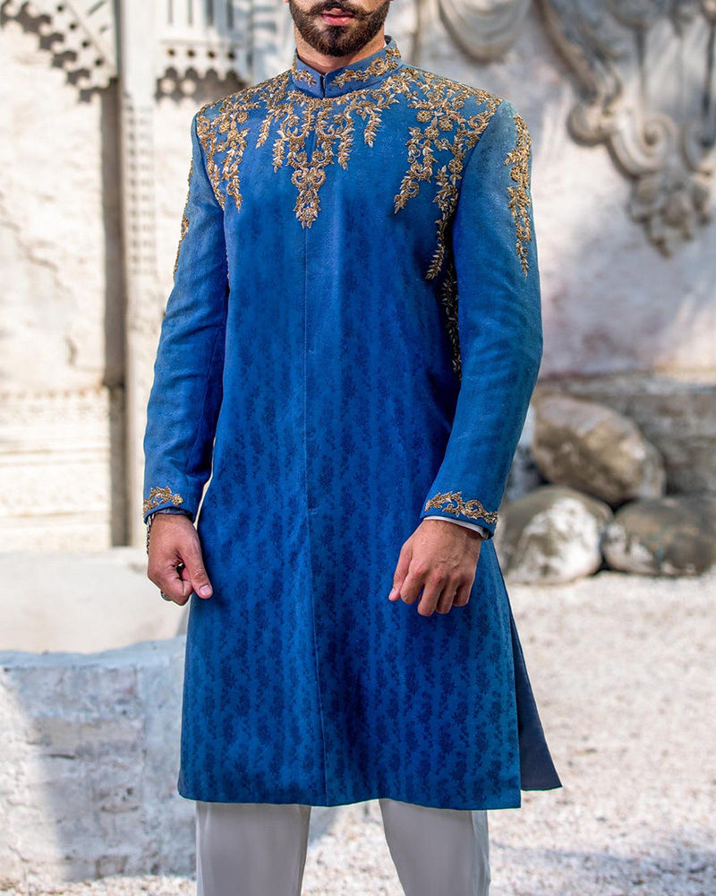 Men's casual color contrast print long-sleeved jacket