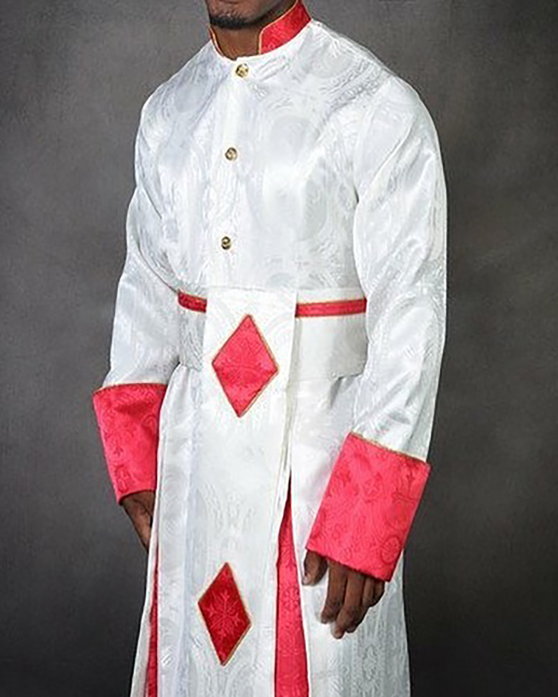 Men's casual color contrast print long-sleeved jacket