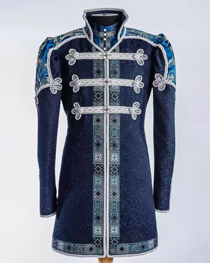 Men's Casual Contrast Color Printed Jacket