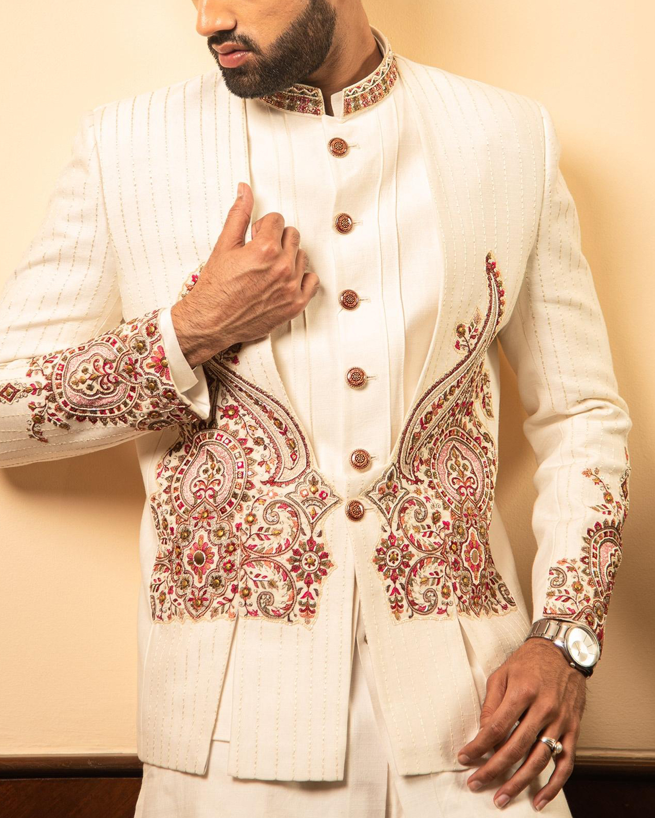 Men's Casual Contrast Color Printed Jacket