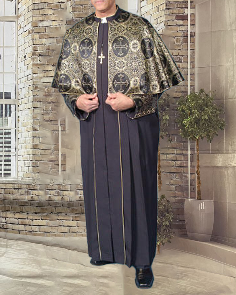 Men's casual color contrast print long-sleeved jacket