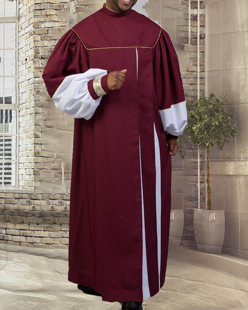 Men's casual color contrast print long-sleeved jacket