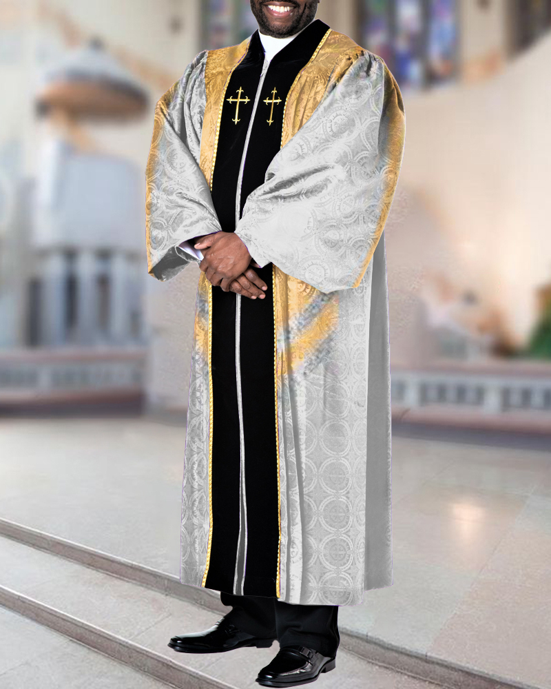 Men's casual color contrast print long-sleeved jacket