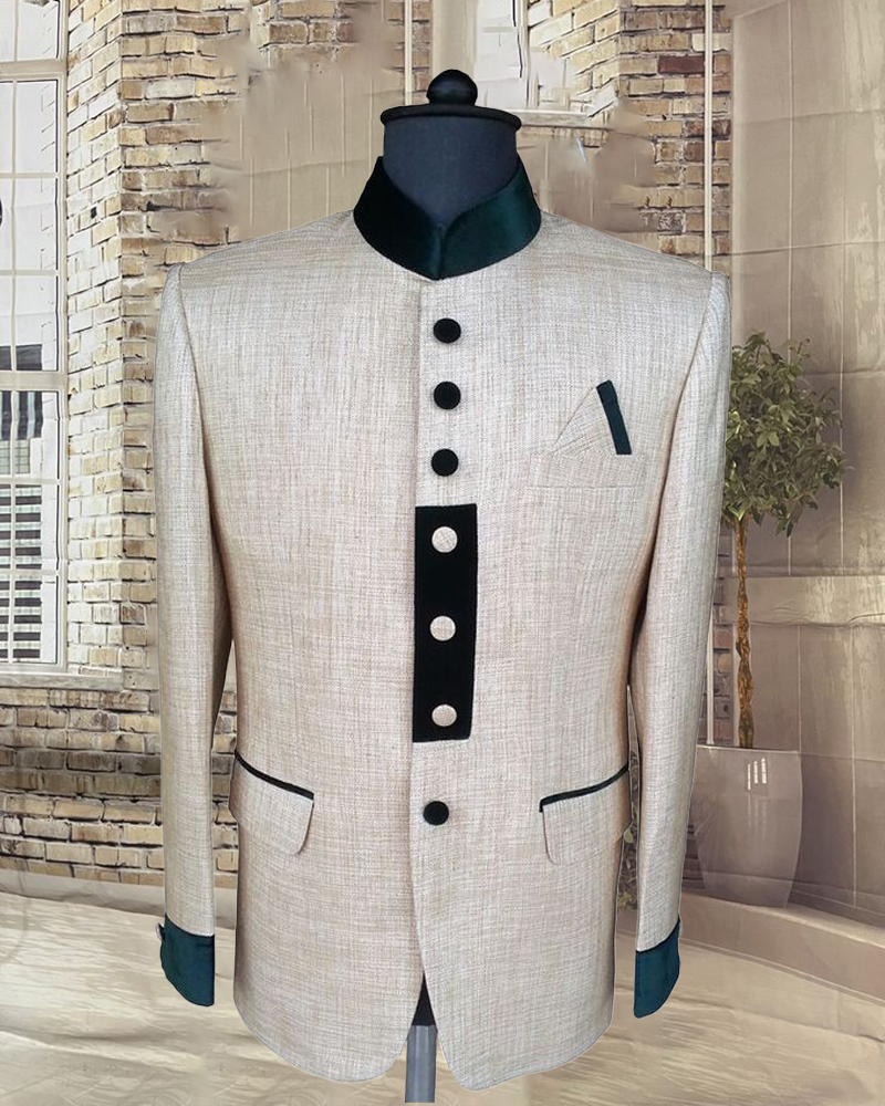 Men's Casual Contrast Color Printed Jacket