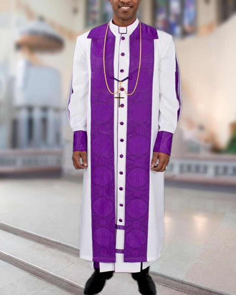 Men's casual color contrast print long-sleeved jacket