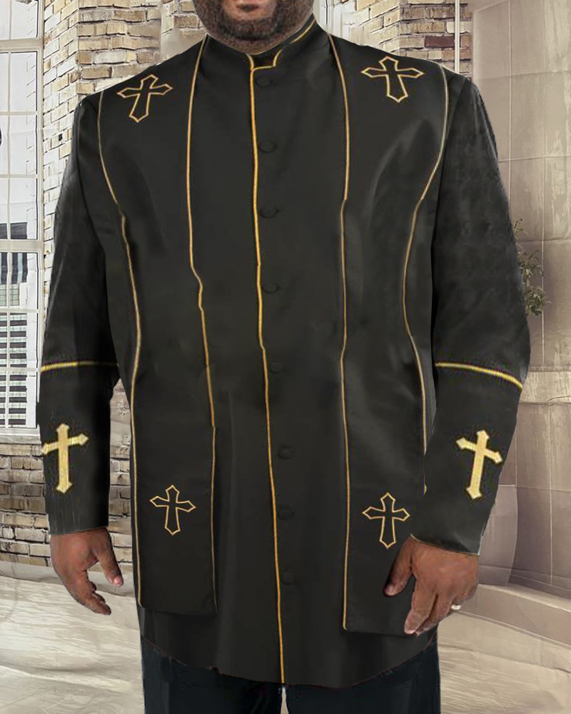 Men's Casual Contrast Color Printed Jacket