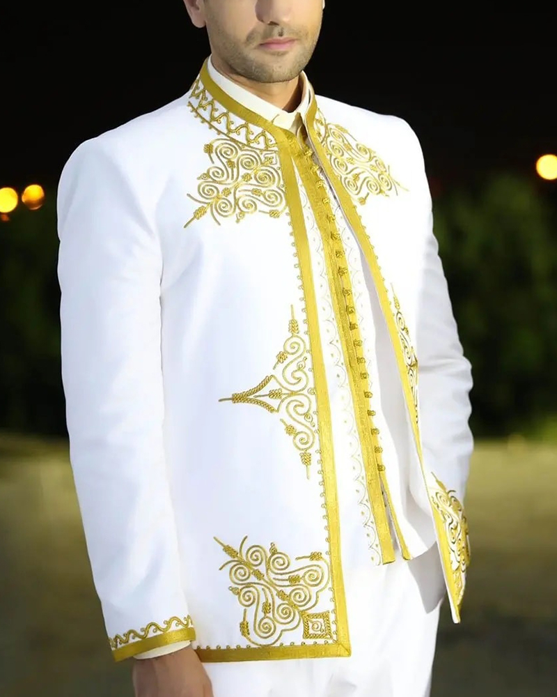 Men's casual all-match mid-length long-sleeved jacket