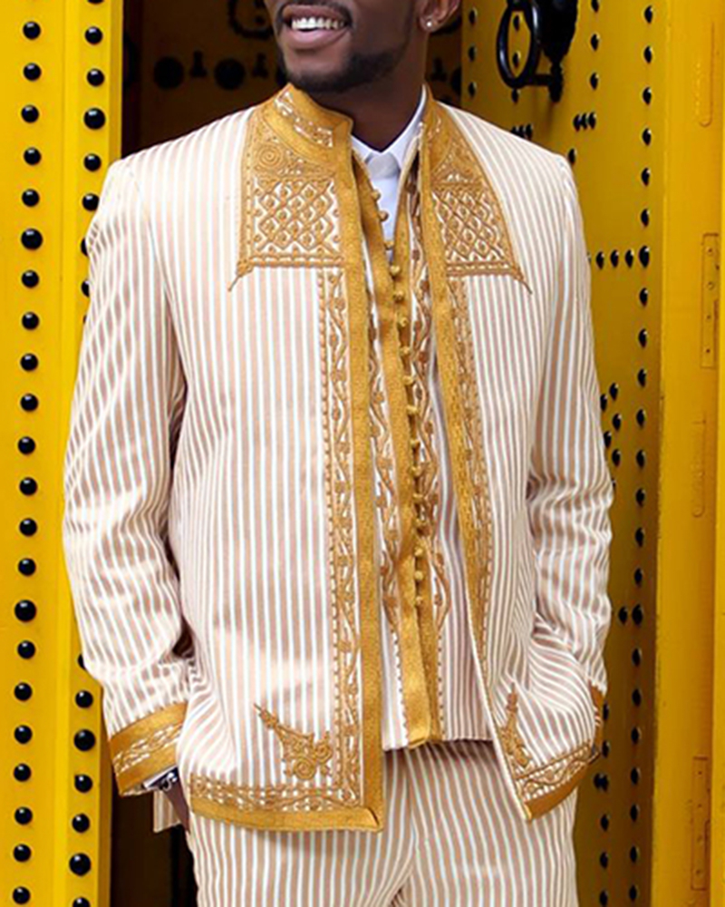 Men's casual all-match mid-length long-sleeved jacket