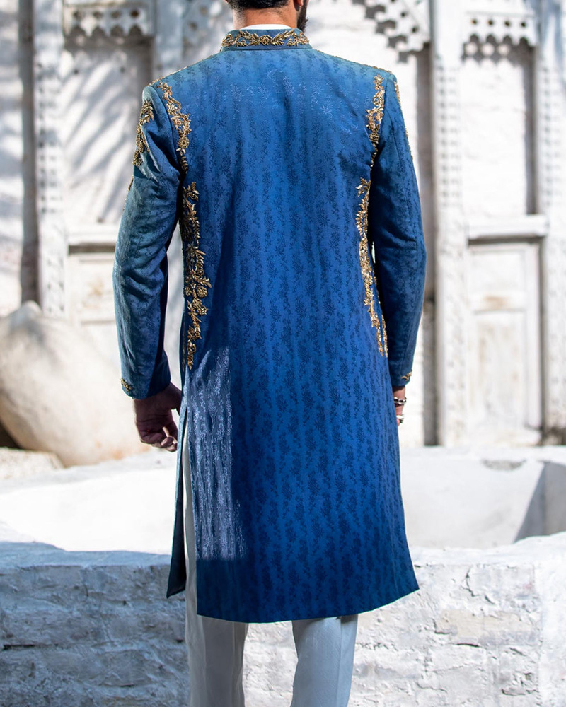 Men's casual color contrast print long-sleeved jacket