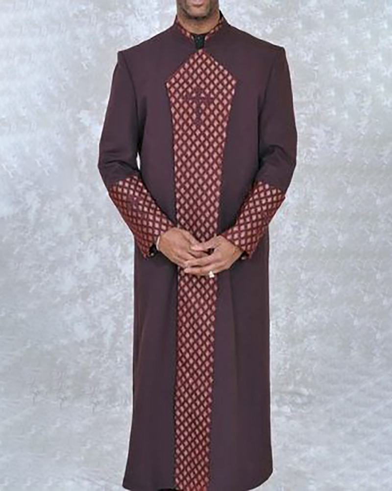 Men's casual color contrast print long-sleeved jacket