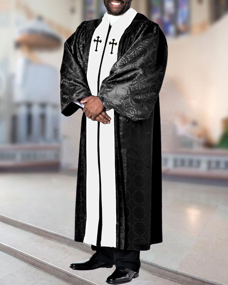 Men's casual color contrast print long-sleeved jacket