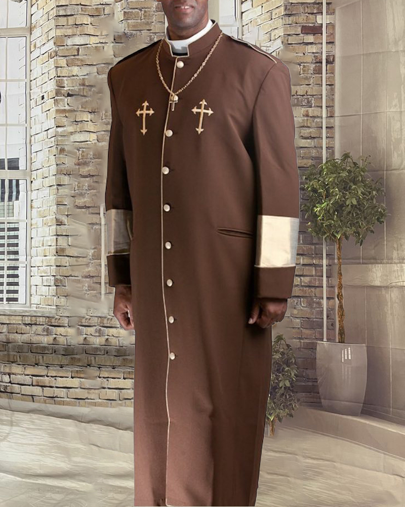 Men's casual color contrast print long-sleeved jacket