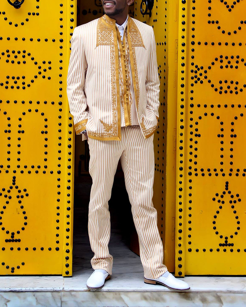 Men's casual all-match mid-length long-sleeved jacket