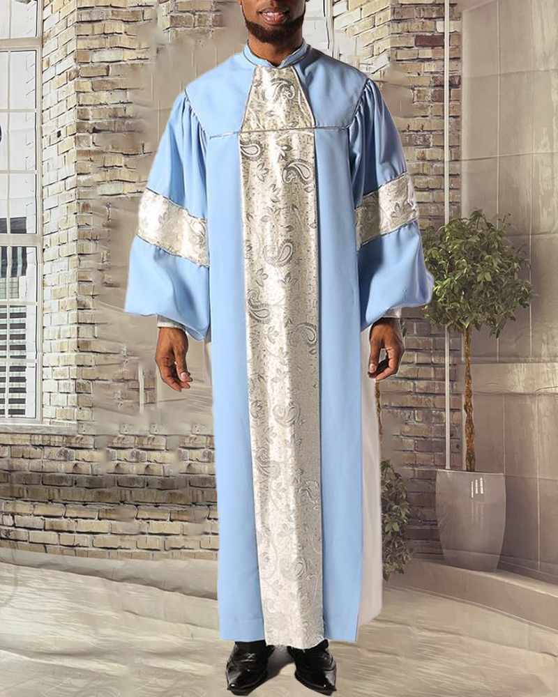 Men's casual color contrast print long-sleeved jacket