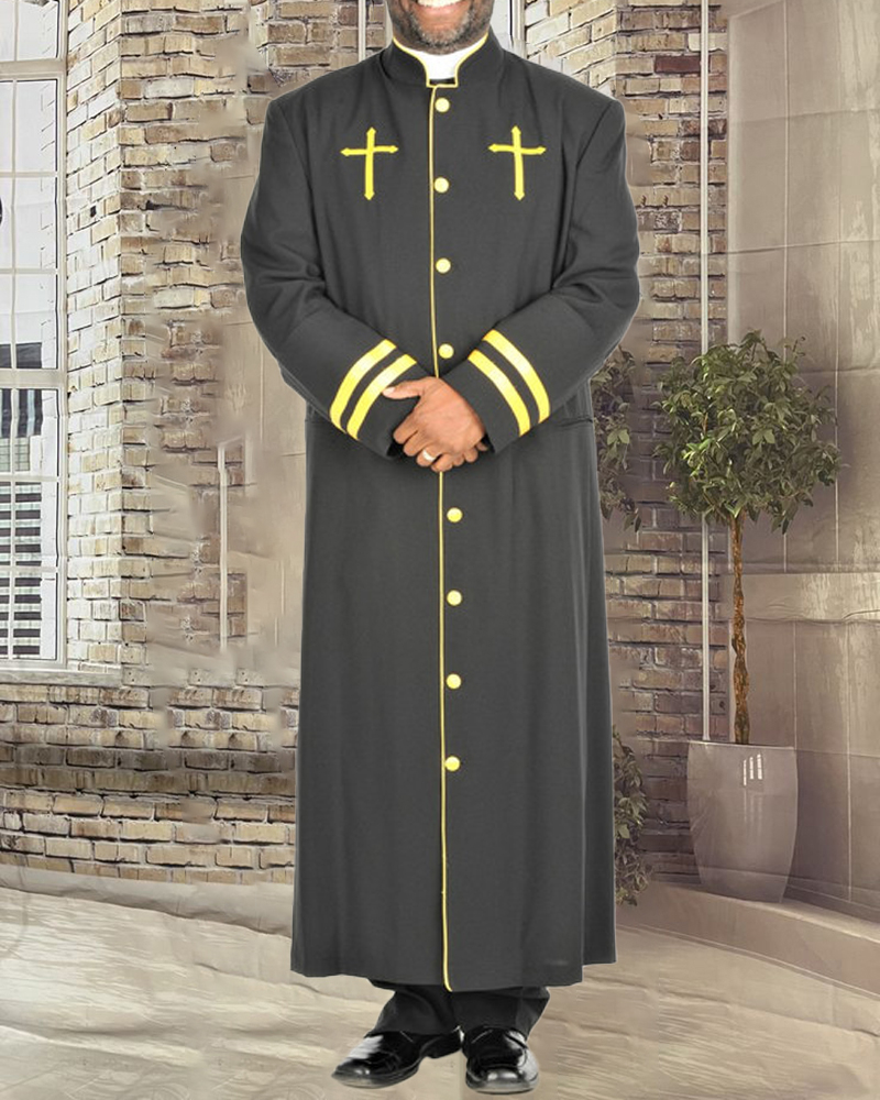 Men's casual color contrast print long-sleeved jacket