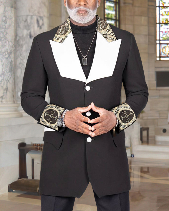 Men's casual all-match mid-length long-sleeved jacket