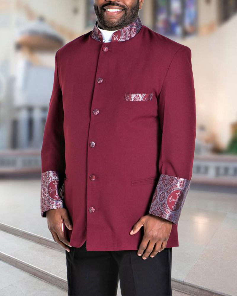 Men's Casual Contrast Color Printed Jacket