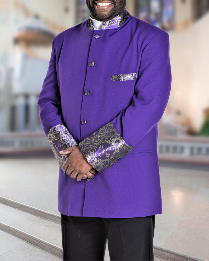 Men's Casual Contrast Color Printed Jacket