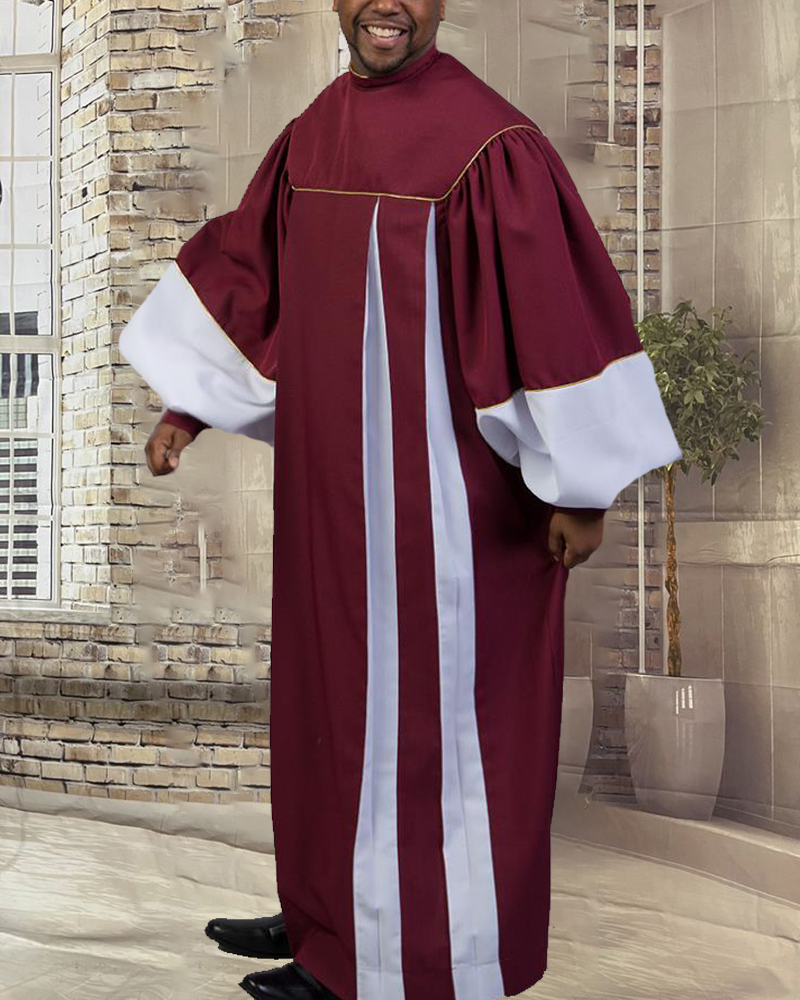 Men's casual color contrast print long-sleeved jacket