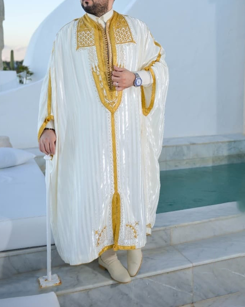 Men's casual all-match mid-length long-sleeved jacket