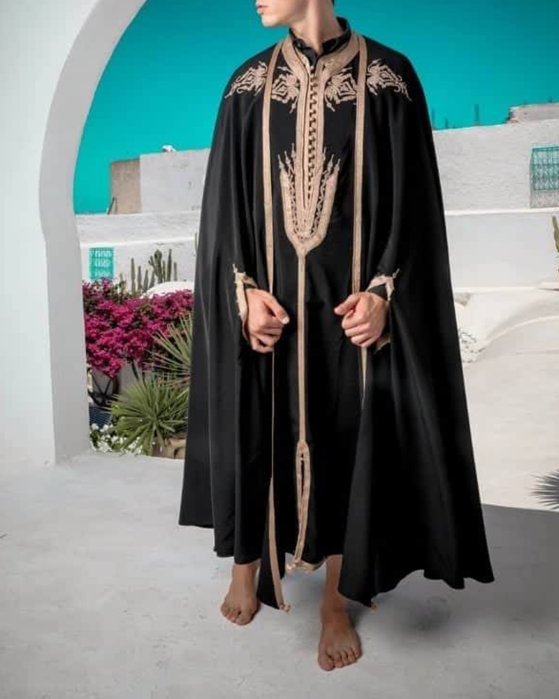 Men's casual all-match mid-length long-sleeved jacket