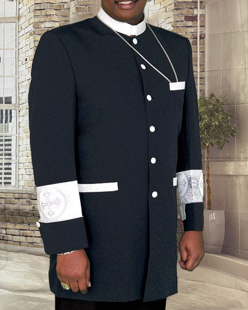 Men's Casual Contrast Color Printed Jacket