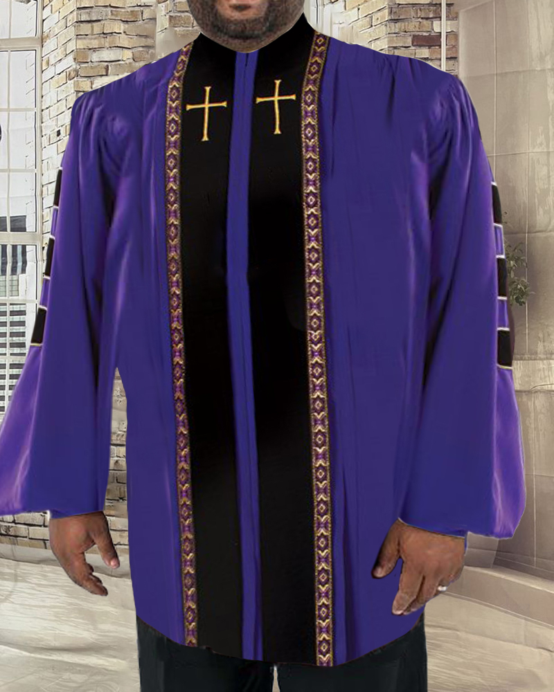 Men's Casual Contrast Color Printed Jacket