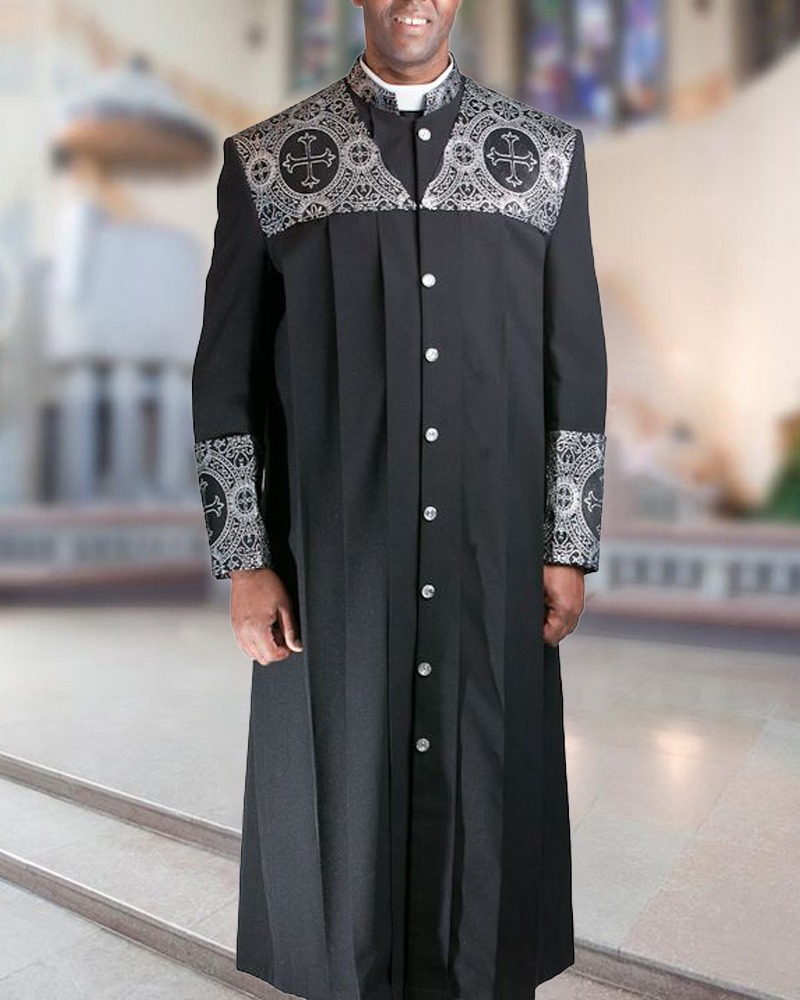 Men's casual color contrast print long-sleeved jacket